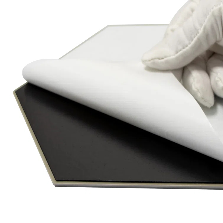 8" x 9" x 4mm Peel and Stick Floor Tile Hexagon Vinyl Flooring