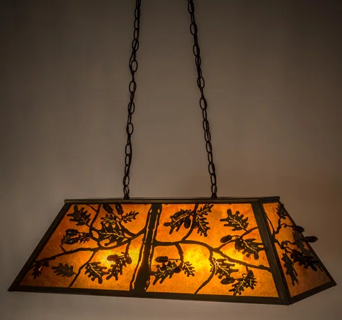 Rustic Lodge 6 - Light Antique Copper/Amber Pool Table Lights Pendant