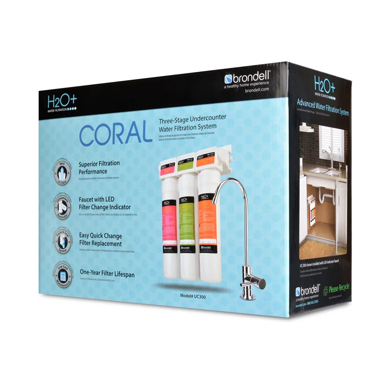 H2O+ Coral Three-Stage Undercounter Water Filter System