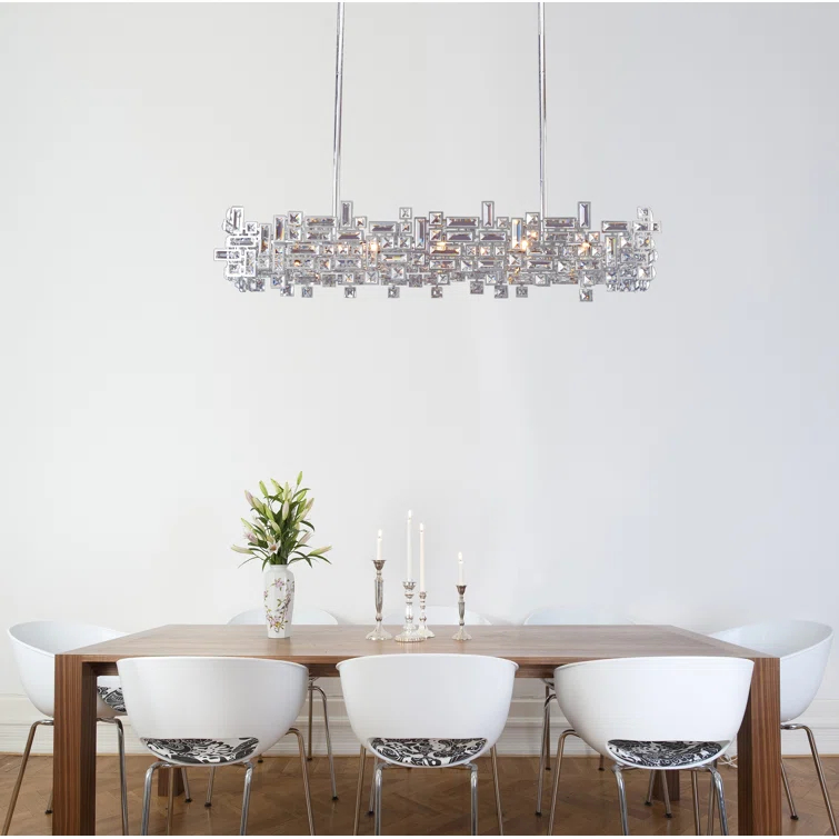 Vermeer 8 - Light Chrome Kitchen Island Pendant