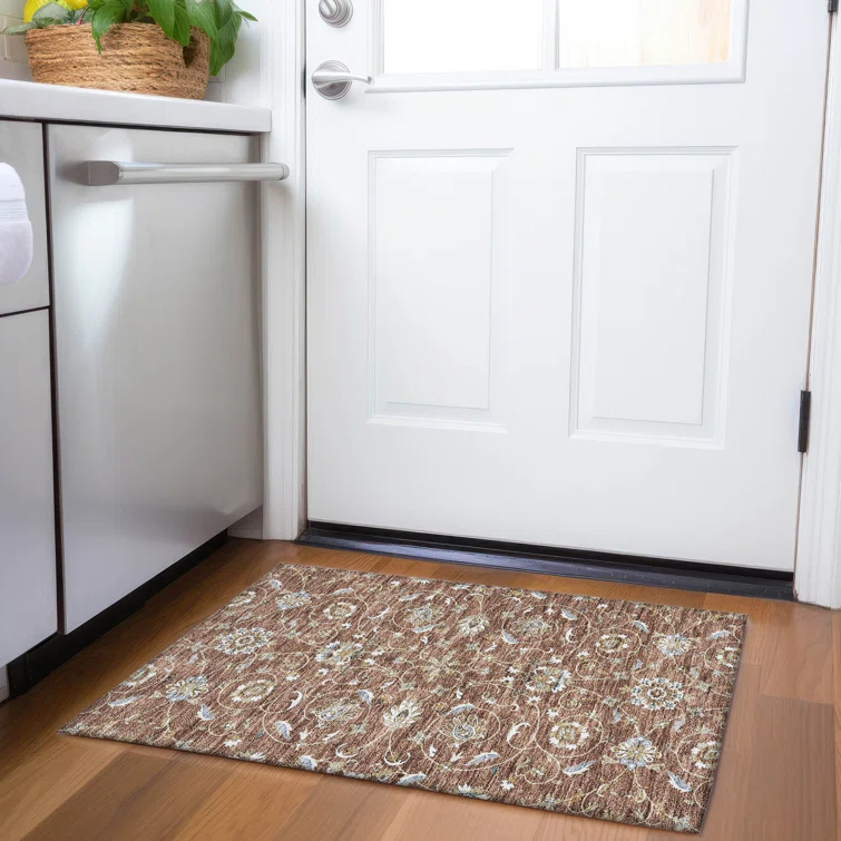 Machine Washable Indoor/Outdoor Cicel ACN1149 Paprika Rug