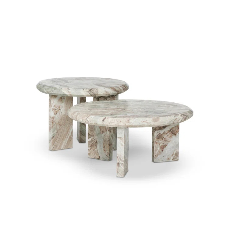 Kapala Nesting Coffee Table (Set of 2) - Taupe Marble