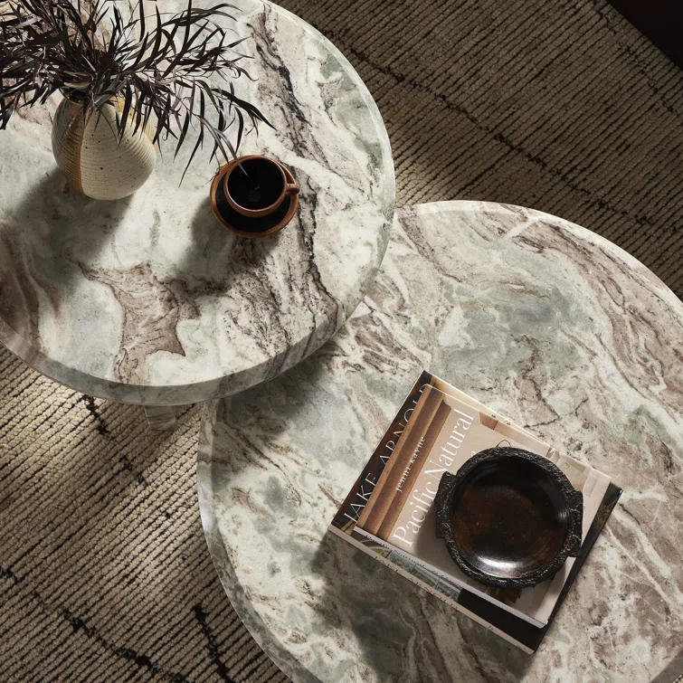 Kapala Nesting Coffee Table (Set of 2) - Taupe Marble