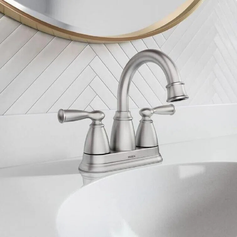 Moen Moen Banbury 4 in. Centerset Double Handle Bathroom Faucet 84943SRN
