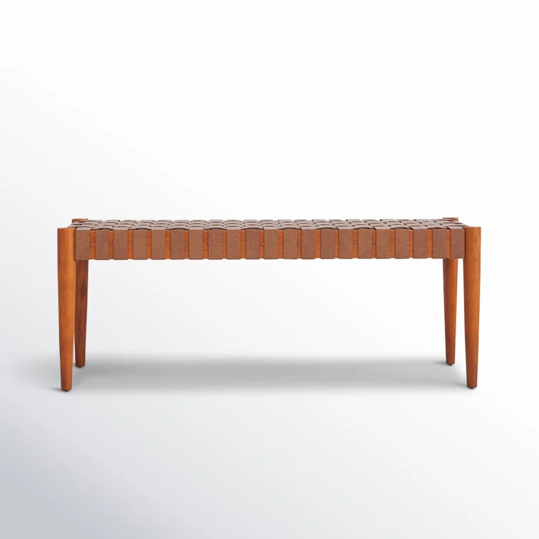 Orin 47" Woven Leather Bench