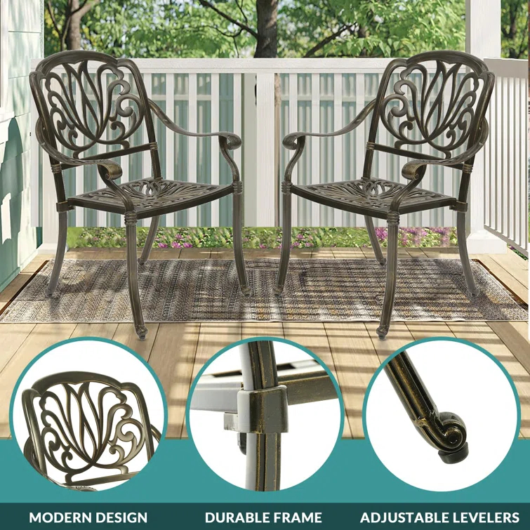 9-Piece Outdoor Patio Dining Set For 8, All Weather Cast Aluminum Patio Funiture Table And Chairs Set- 94.5" Rectangular Table And 8 Chairs For Garden, 2" Umbrella Hole