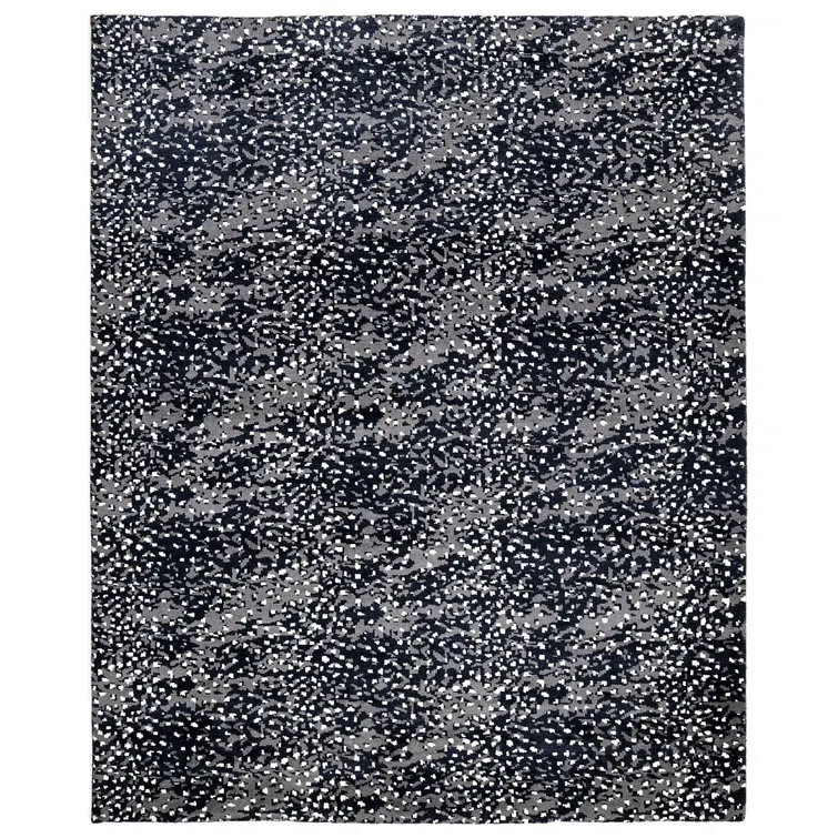 Viviana Abstract Area Rug in Black/Gray/White