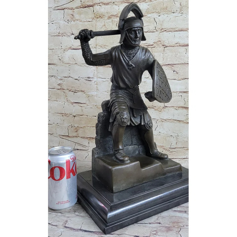 Bloomsbury Market Ayodele Medieval Knight Warrior In Plate Mail Bronze Statue Sculpture Figure 17 Inches X 10 Inches