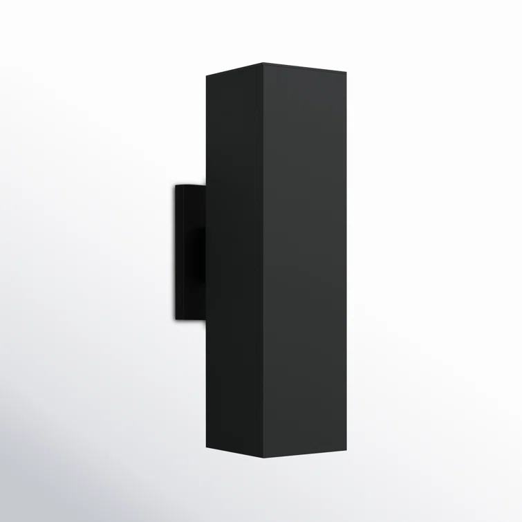 Black Aluminum and Tempered Glass 18.5" Outdoor Wall Lantern Sconce