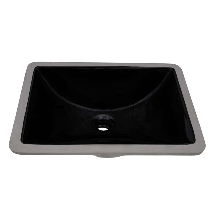Ruvati 17 x 12 inch Undermount Bathroom Rectangular Porcelain Ceramic Sink with Overflow