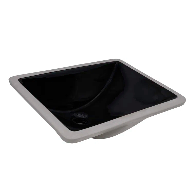 Ruvati 17 x 12 inch Undermount Bathroom Rectangular Porcelain Ceramic Sink with Overflow