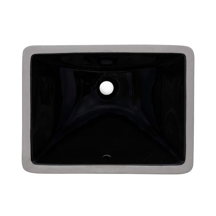 Ruvati 17 x 12 inch Undermount Bathroom Rectangular Porcelain Ceramic Sink with Overflow