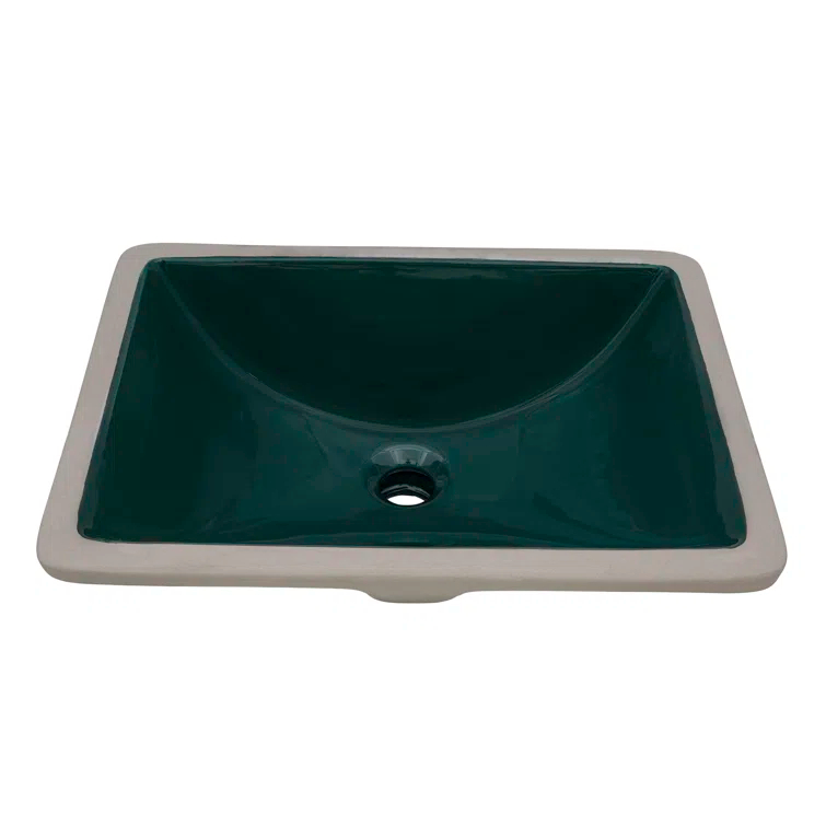 Ruvati 17 x 12 inch Undermount Bathroom Rectangular Porcelain Ceramic Sink with Overflow