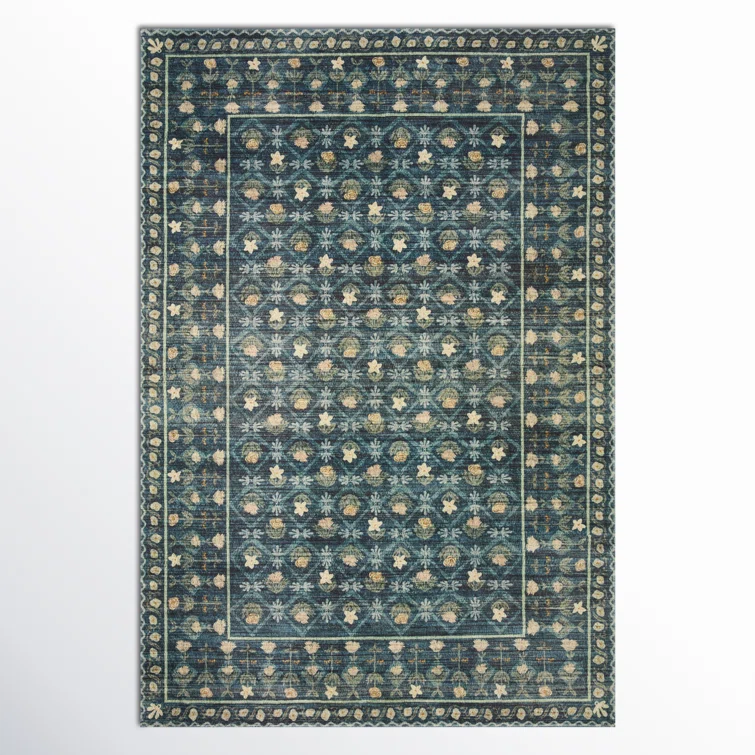 Rifle Paper Co. x Loloi Eden EDE-03 Lattice Indigo Rug feat. CloudPile