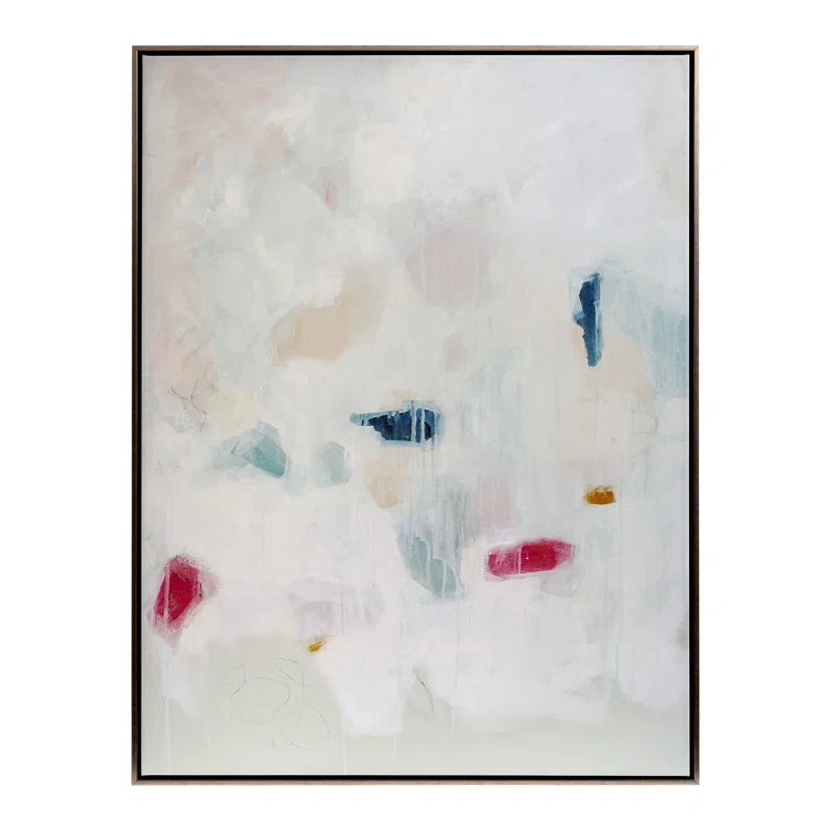 Multicolor Abstract Canvas Print with Champagne Frame