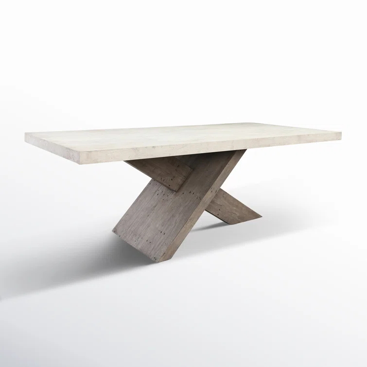 Durant Cream & Gray Reclaimed Wood 84" Rectangular Dining Table