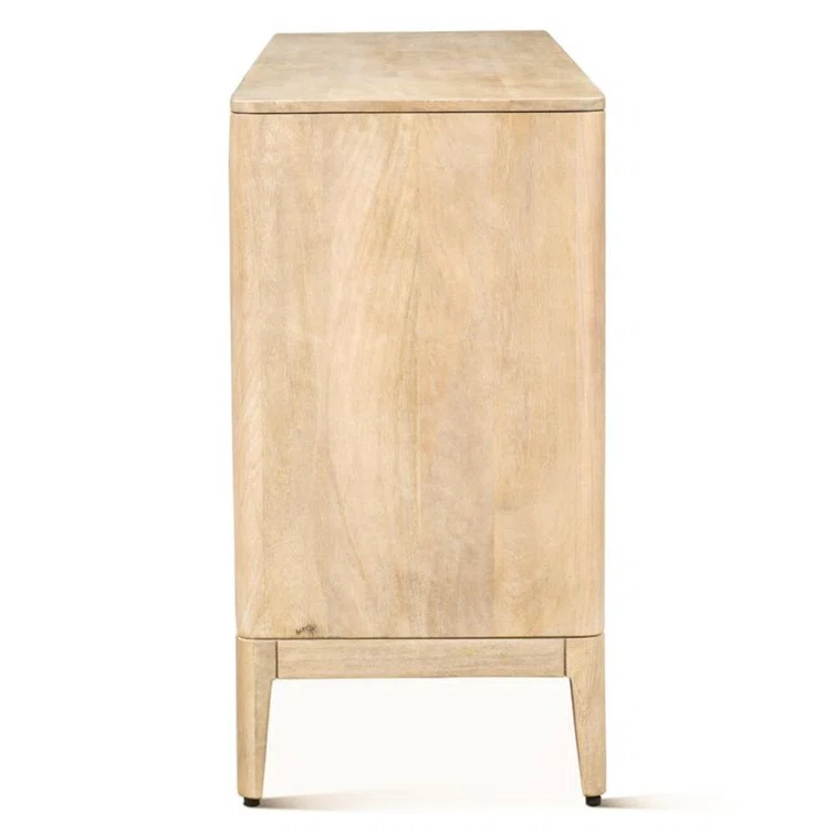 Calabasas 64" Beige Mango Wood Sideboard with Cane Accents