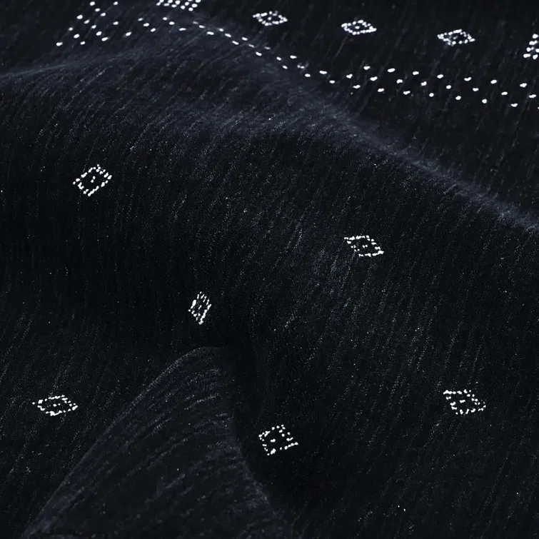 Veruca Hand-Knotted Black Wool Geometric 10' x 14' Area Rug
