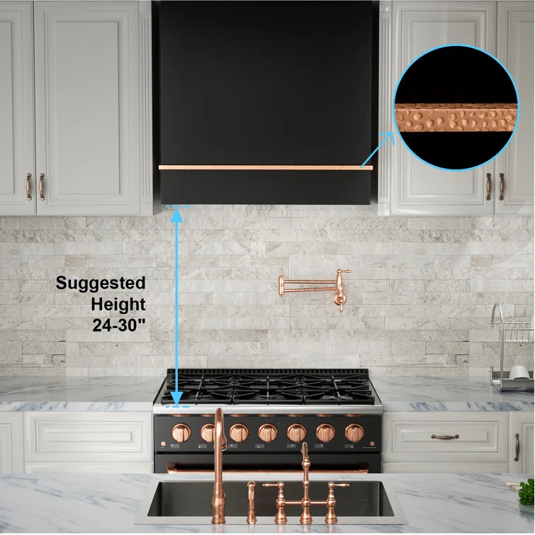 Akicon 36" 600 CFM Ducted (Vented) Wall Range Hood