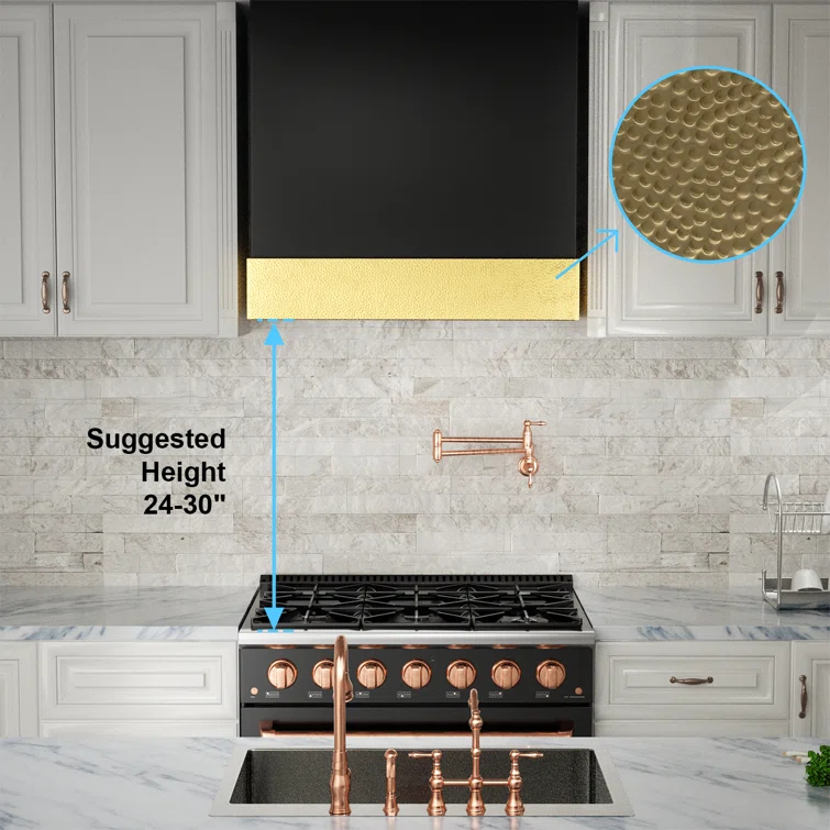 Akicon AK-HS30HD-JBG Akicon 600 CFM Ducted (Vented) Wall Mounted Required Range Hood