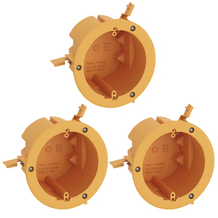 Inlight 4" Junction Box Round Electrical Box For Wall Lights, 3 Packs, Old Work Box, UL Listed