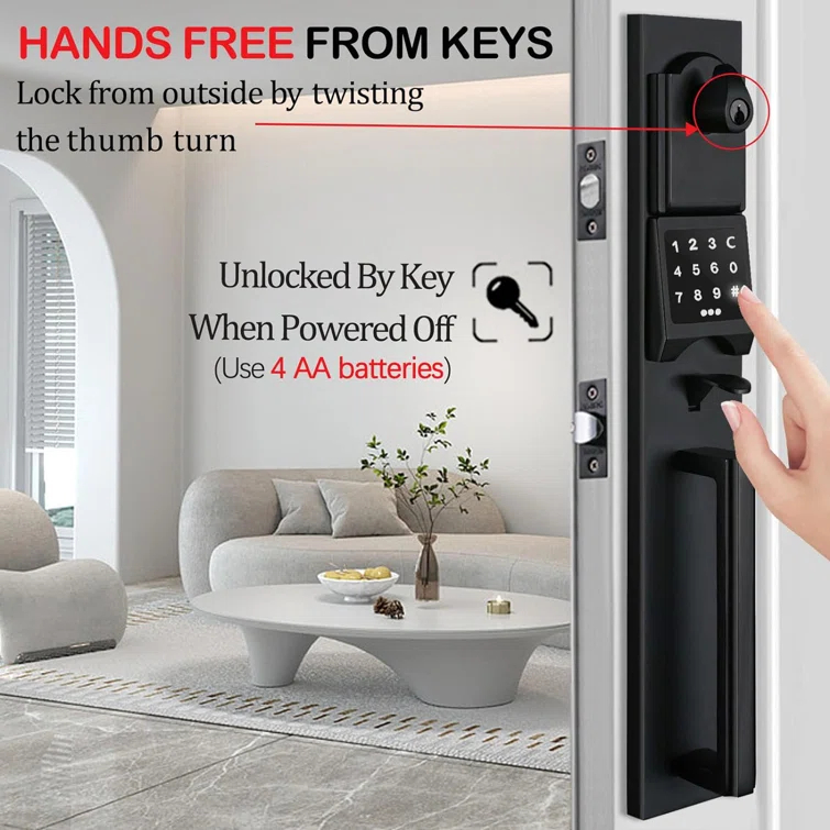 Handleset with Deadbolt and Door and Rosette