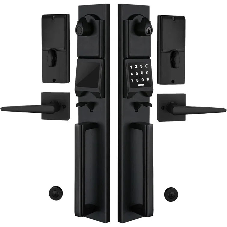Handleset with Deadbolt and Door and Rosette