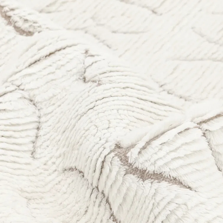 Abstract Area Rug in Ivory/Black