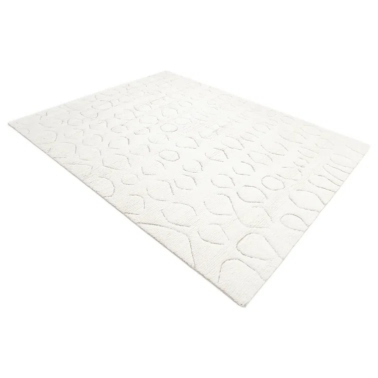 Abstract Area Rug in Ivory/Black
