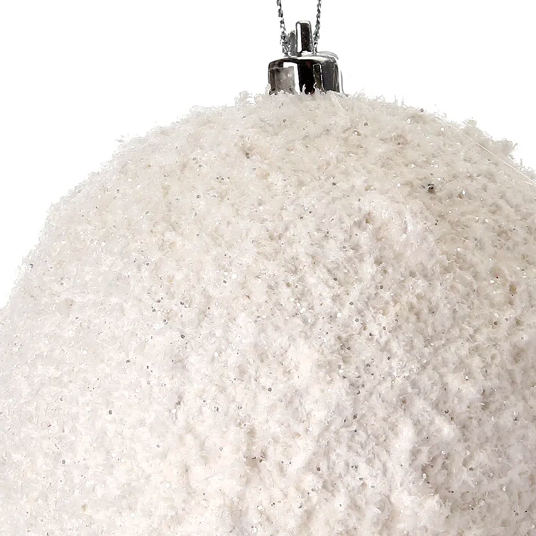 Regency International 4" Frosted Texture Snowball Ornament Set of 6 (Set of 6)
