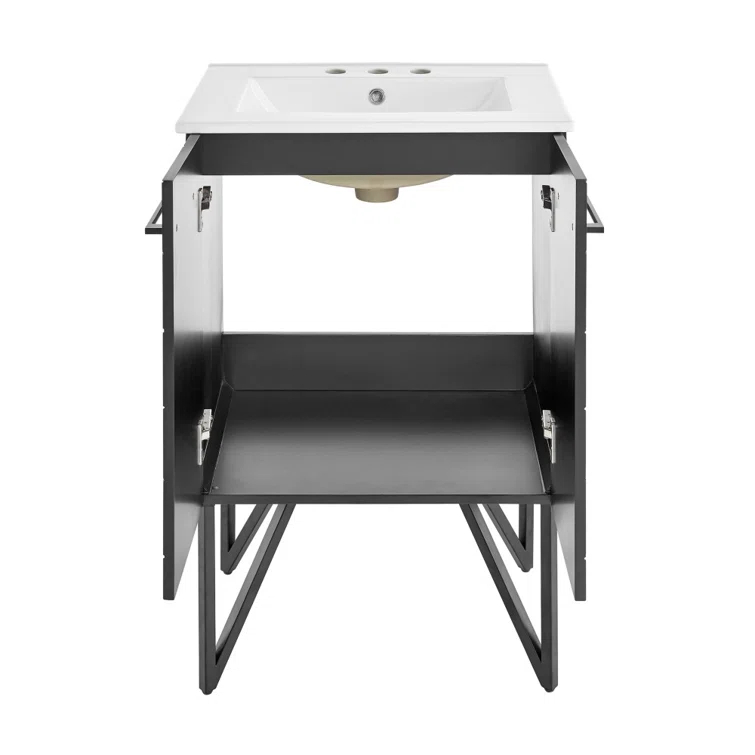 Annecy 24 In. Bathroom Vanity With Ceramic Sink Top