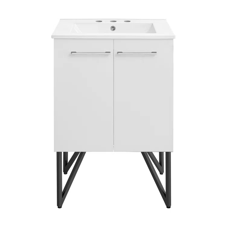 Annecy 24 In. Bathroom Vanity With Ceramic Sink Top