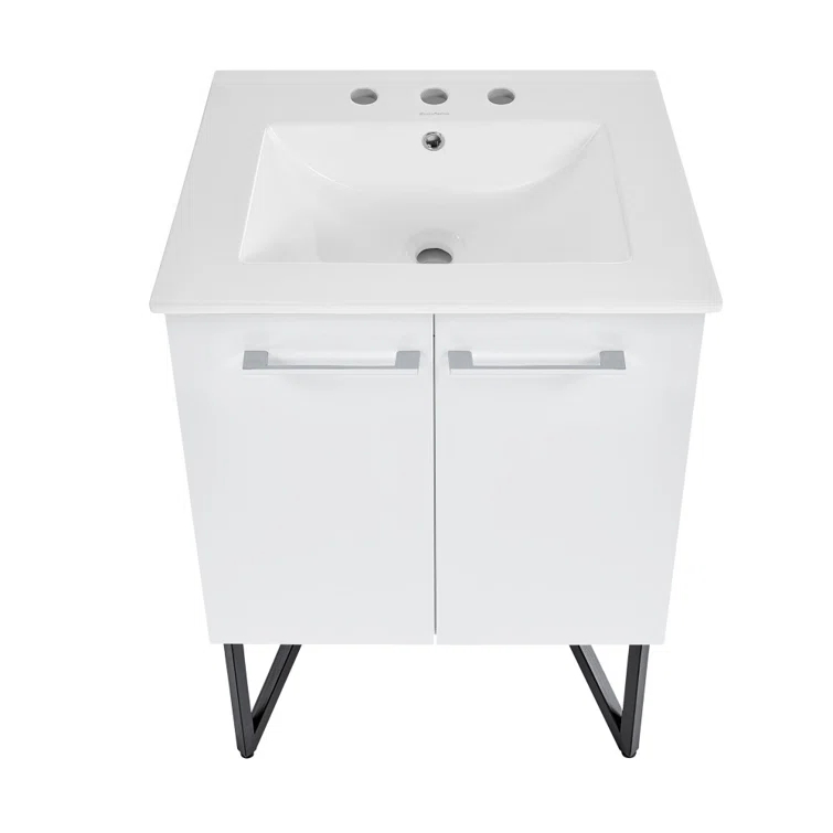 Annecy 24 In. Bathroom Vanity With Ceramic Sink Top