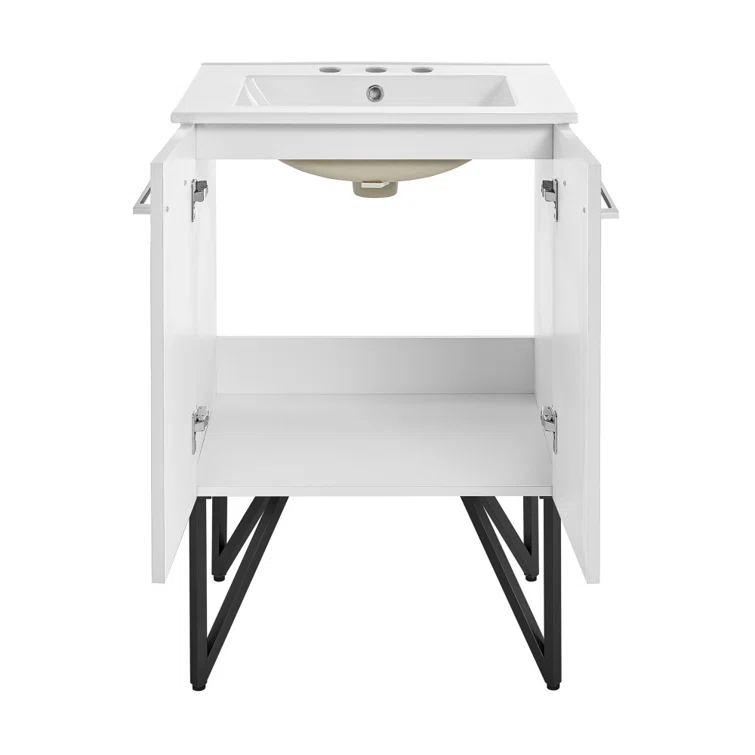Annecy 24 In. Bathroom Vanity With Ceramic Sink Top