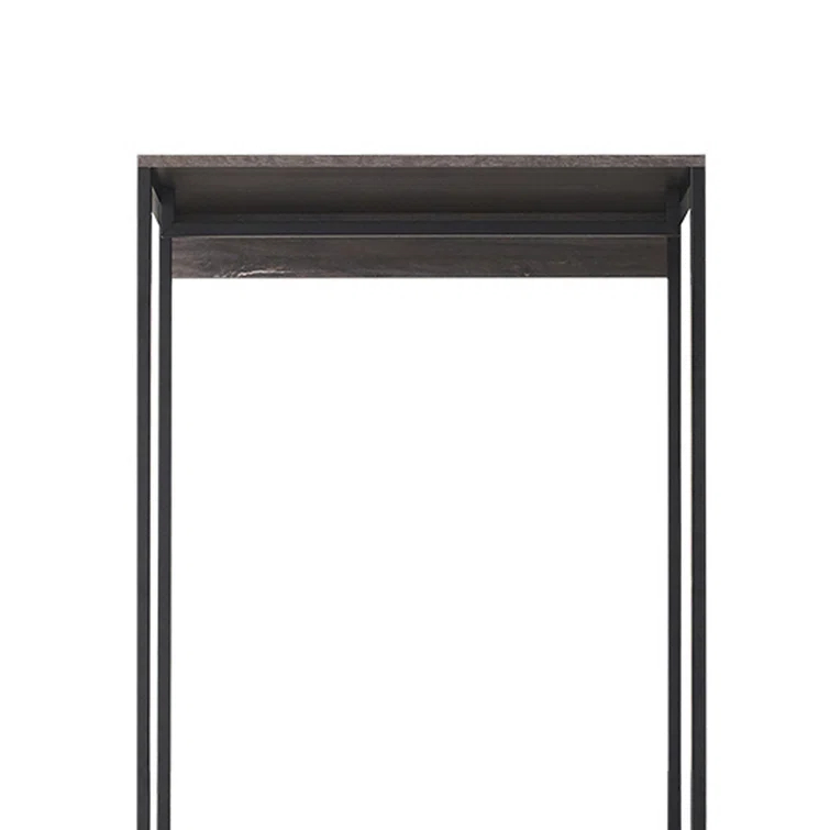 Gin Modular Closet System, 1 Rustic Gray Drawer, 1 Hanging Rod, Black