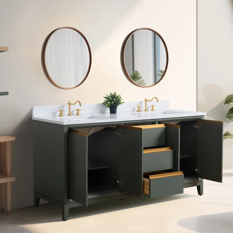 72 Double Bathroom Vanity with Top