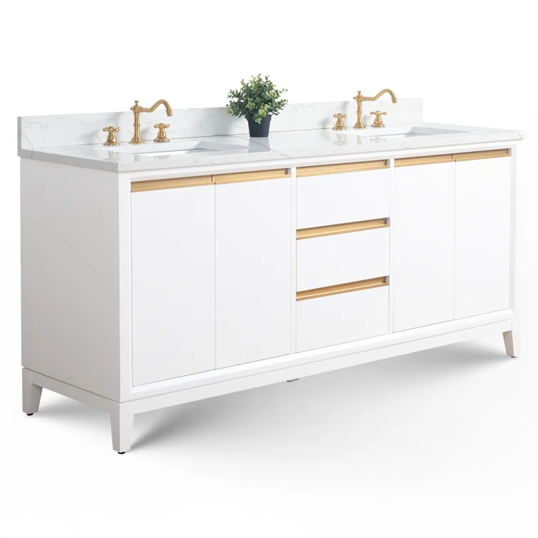 72 Double Bathroom Vanity with Top