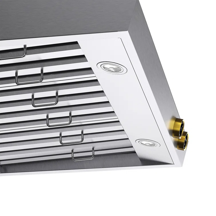 36 in. 900 CFM Ducted Under Cabinet Range Hood in Stainless Steel with Gold Accents and Digital Controls