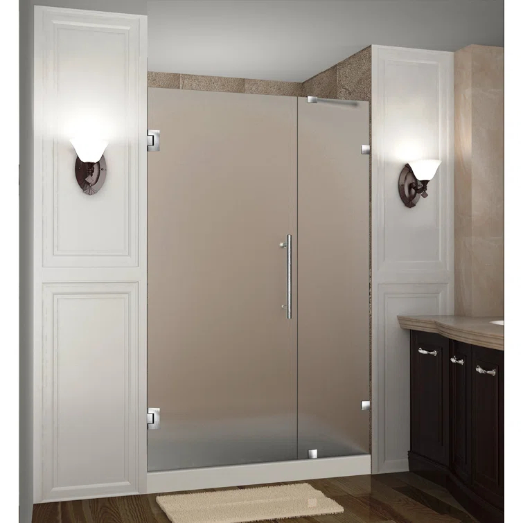 Nautis 72" H Hinged Frameless Shower Door