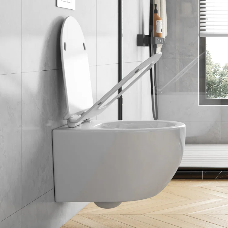 Hampton Elongated Wall Mount Toilet Wall Hung Toilet Bowl