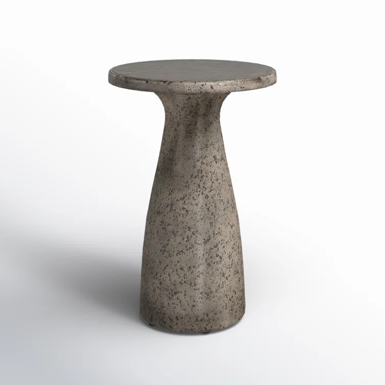 Gray Concrete Round Outdoor Accent Table
