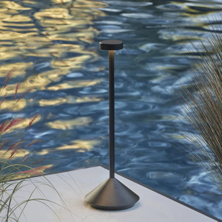 Natural Brass Cordless LED Table Lamp with Touch Dimmer