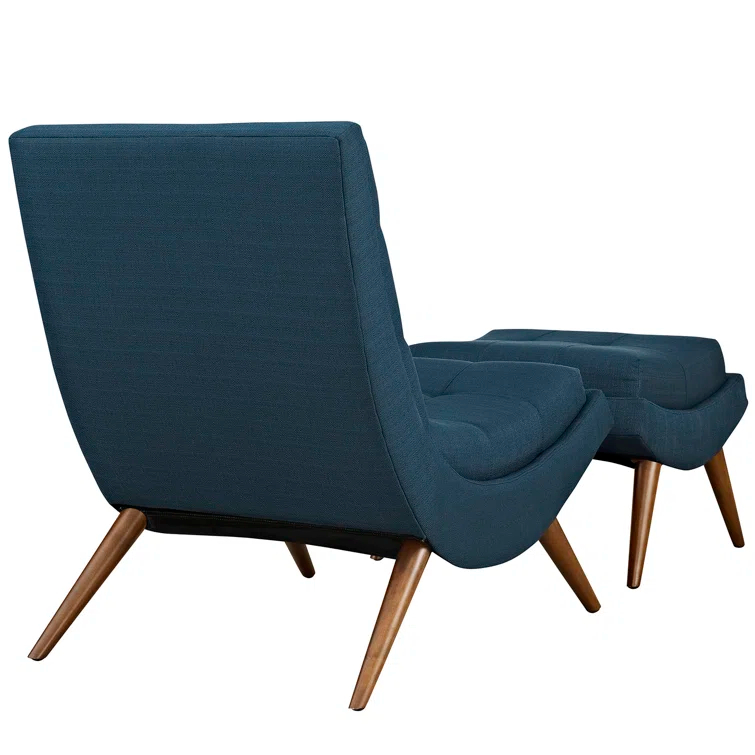 Modway Ramp Mid Century Fabric Lounge Chair Set