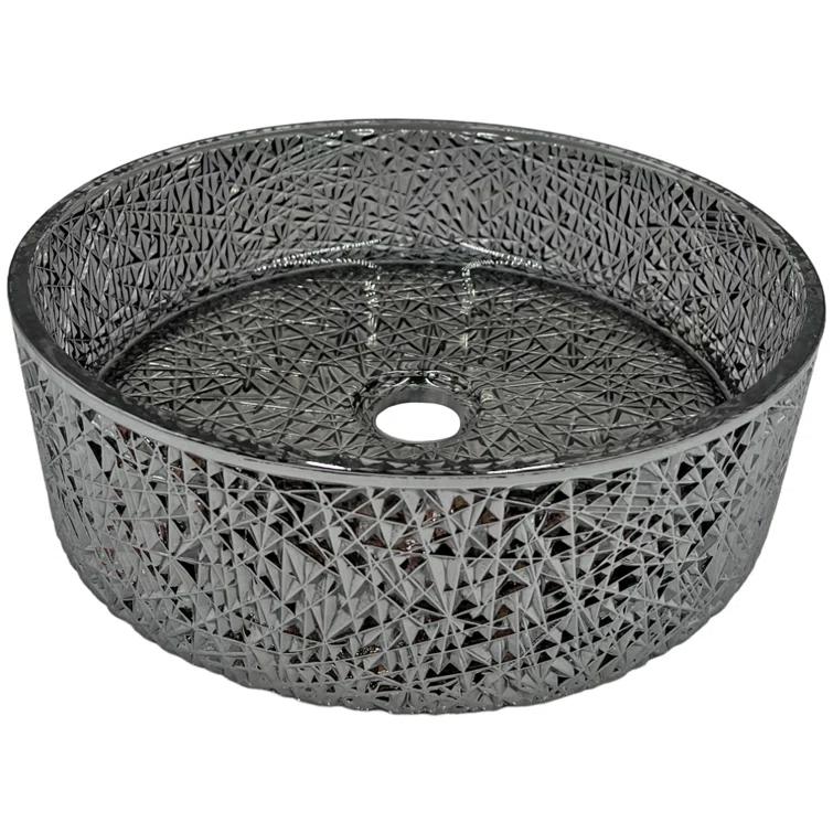Stadium 14" Glass Circular Bathroom Vessel Sink - Timeless Collection