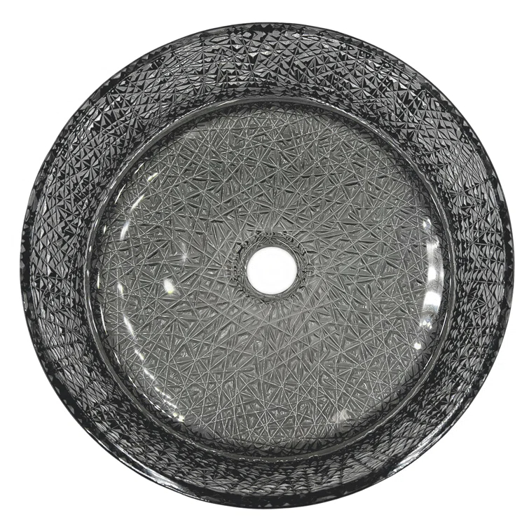 Stadium 14" Glass Circular Bathroom Vessel Sink - Timeless Collection