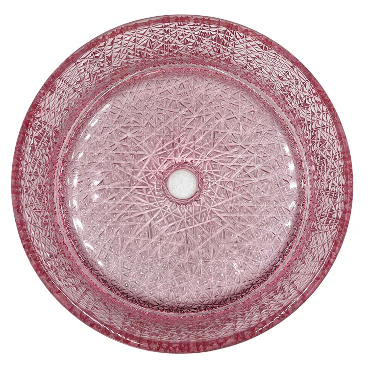 Stadium 14" Glass Circular Bathroom Vessel Sink - Timeless Collection