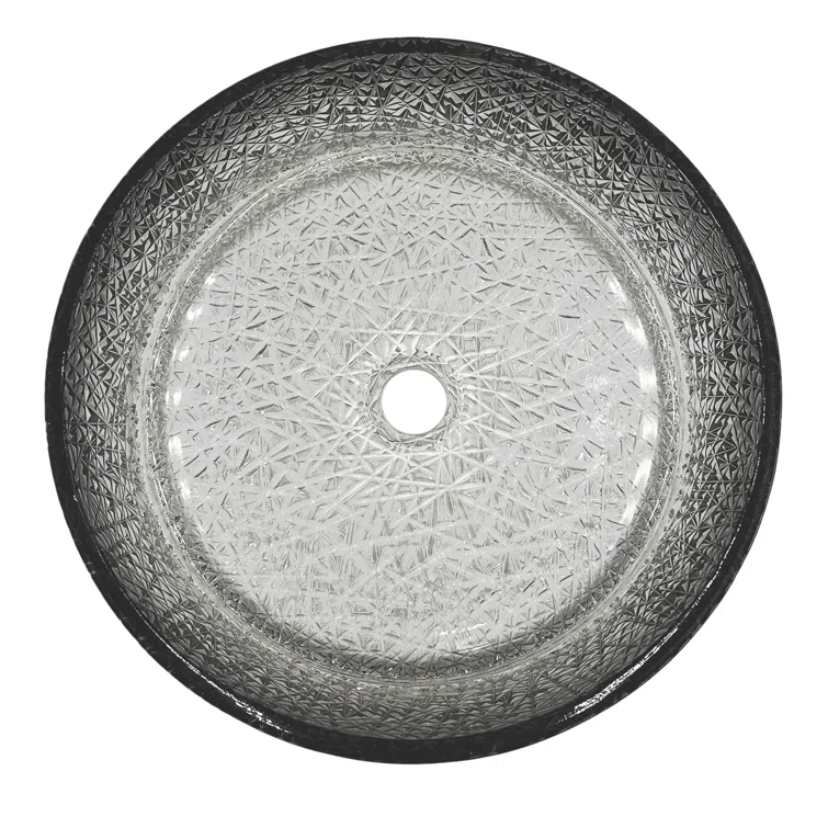 Stadium 14" Glass Circular Bathroom Vessel Sink - Timeless Collection