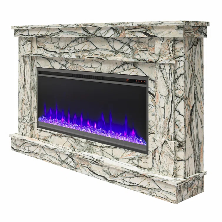 Waverly Wide Mantel with Linear Electric Fireplace