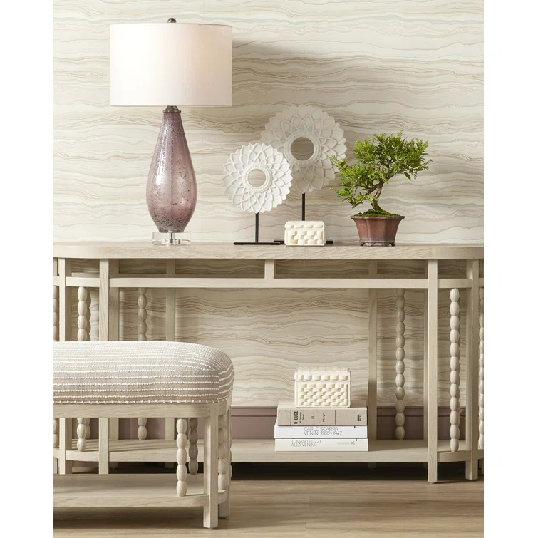 Optimist Purple and Clear Glass Table Lamp with Antique Nickel Finish