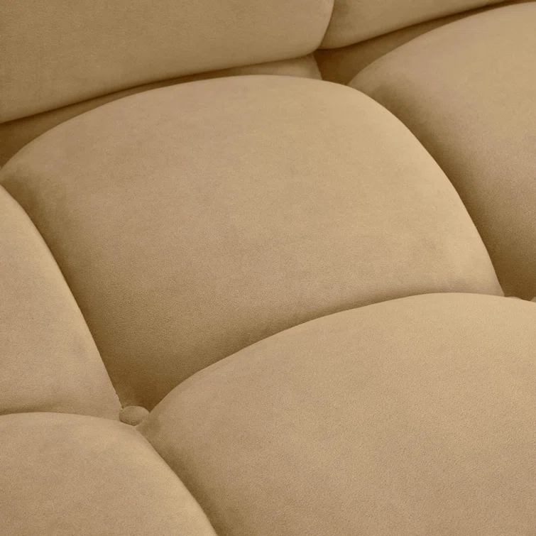 Calliope Cafe Au Lait Performance Velvet Modular Armless Chair